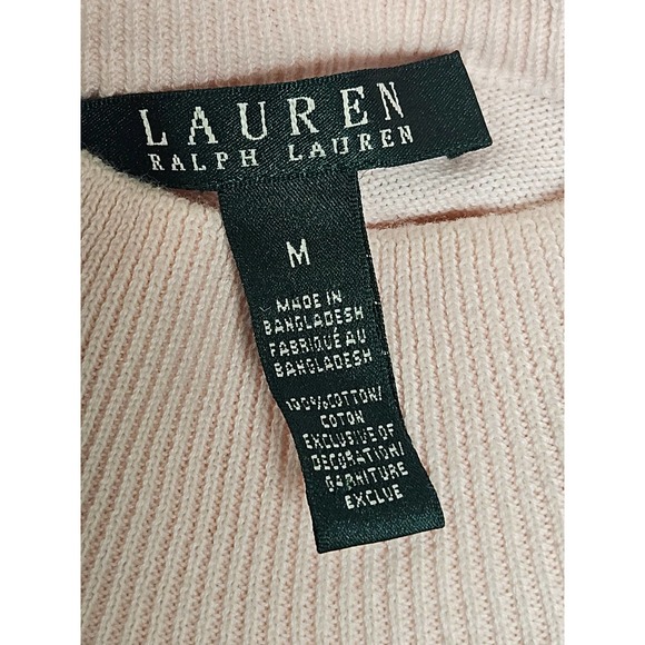 Light Pink Lauren Ralph Lauren Cotton Pullover Sweater - Picture 7 of 9